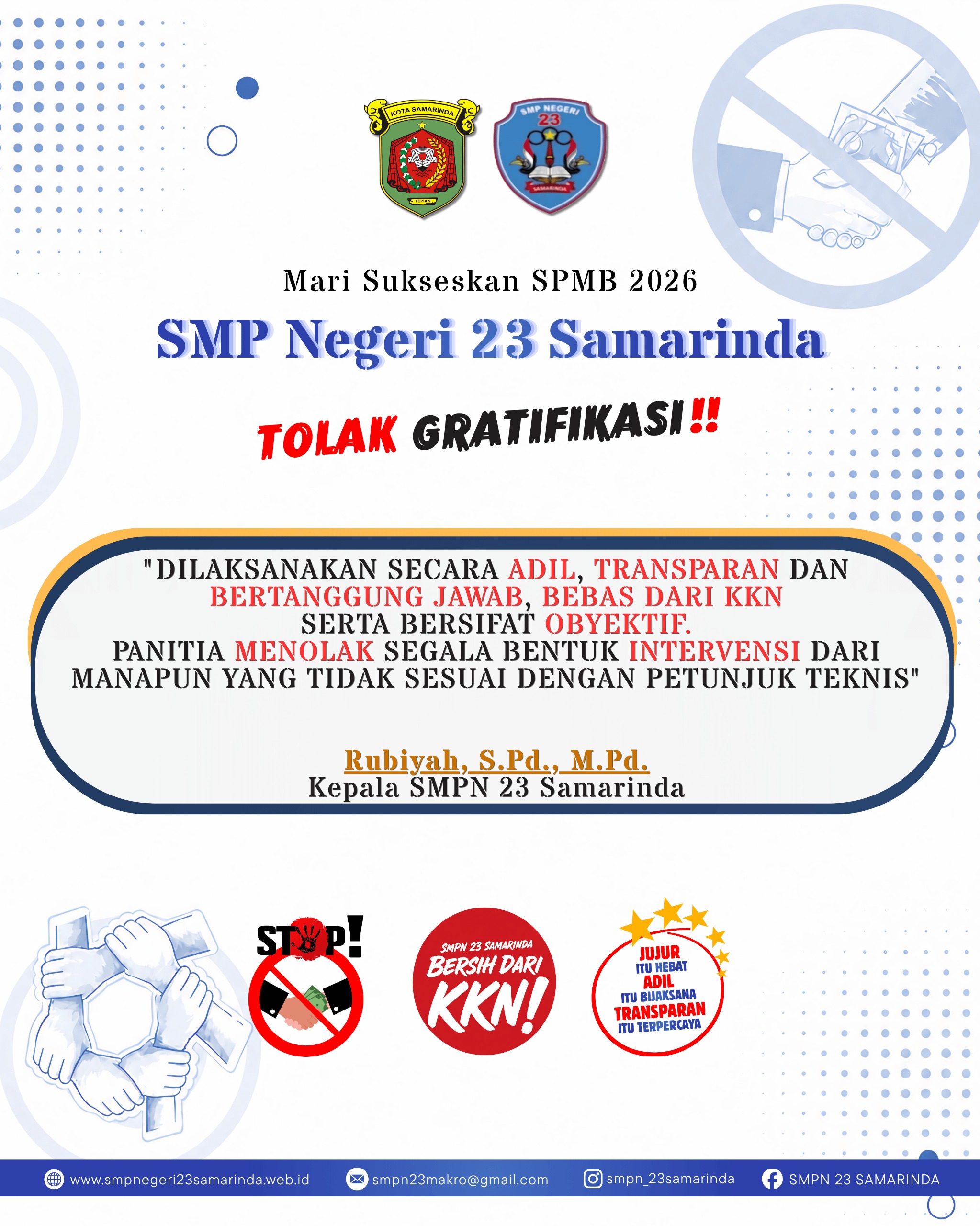 SMP Negeri 23 Samarinda Tegaskan Komitmen Anti Gratifikasi pada SPMB 2026